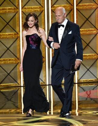 Actors Alexis Bledel and Gerald McRaney onstage during the 69th annual Primetime Emmy Awards at Microsoft Theater in Los Angeles on September 17, 2017.  LAP201709170169 JIMxRUYMEN
