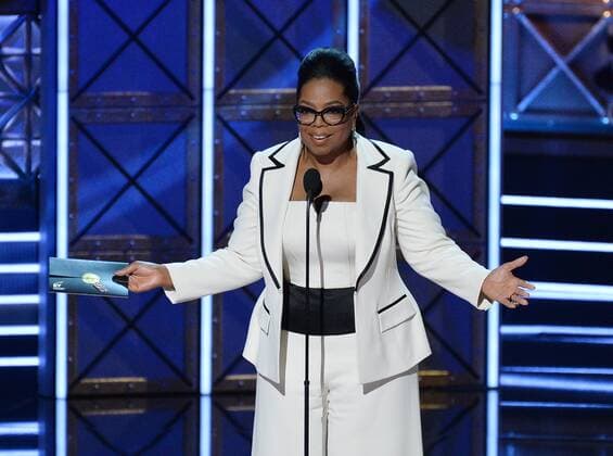 Producer-actor Oprah Winfrey onstage during the 69th annual Primetime Emmy Awards at Microsoft Theater in Los Angeles on September 17, 2017.  LAP201709170217 JIMxRUYMEN