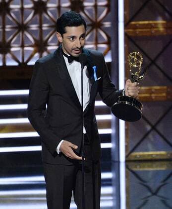 Actor Riz Ahmed accepts the award for Outstanding Lead Actor in a Limited Series or Movie for The Night Of onstage during the 69th annual Primetime Emmy Awards at Microsoft Theater in Los Angeles on September 17, 2017.  LAP201709170262 JIMxRUYMEN