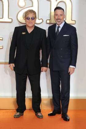 English singer Elton John and Canadian filmmaker David Furnish attend the World premiere of Kingsman: The Golden Circle at Odeon Leicester Square in London. SEPTEMBER 18th 2017  TSTx172141