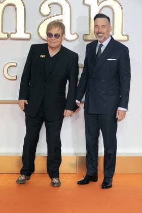 English singer Elton John and Canadian filmmaker David Furnish attend the World premiere of Kingsman: The Golden Circle at Odeon Leicester Square in London. SEPTEMBER 18th 2017  TSTx172141