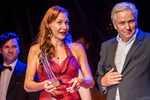 Ute Lemper Klaus Wowereit German Musical Theatre Prize 2017 in Winter Garden Berlin in Berlin at 18 09 2017