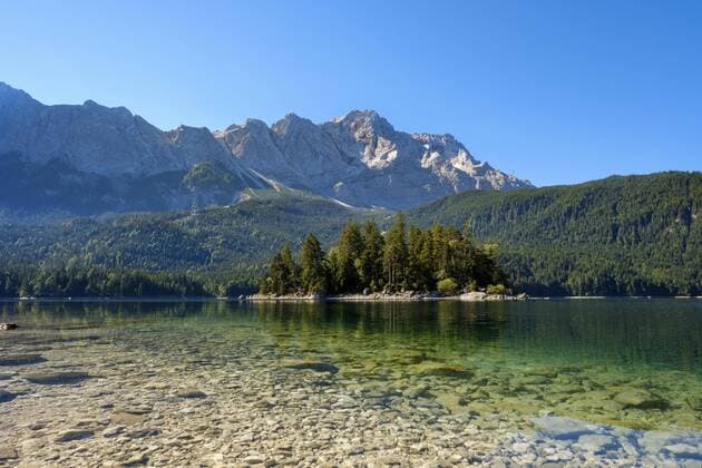 Eibsee with and Zugspitze at Grainau Weather Stone Mountain Werdenfelser Country Upper Bavaria Bavaria Germany Europe Copyright: imageBROKER/MartinxSiepmann ibxman04567390.jpg