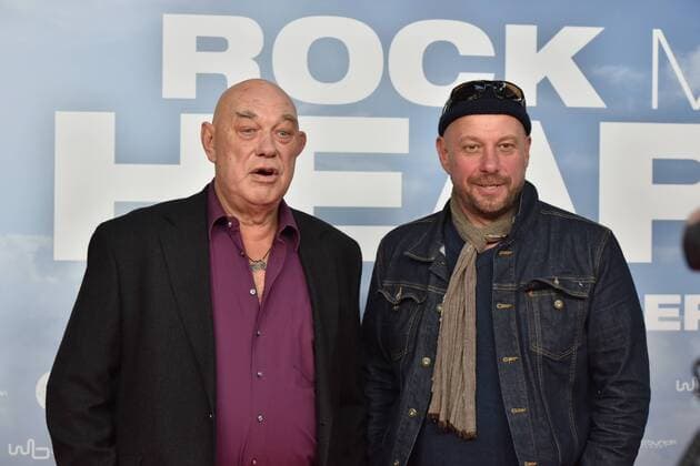 Actor Hans Martin Stier l r and Thomas Balou Martin posing on the red carpet at the premiere of the film Rock my Heart in Cologne Cinedom Kinostart 28 09 2017 on 20 09 2017 in Cologne