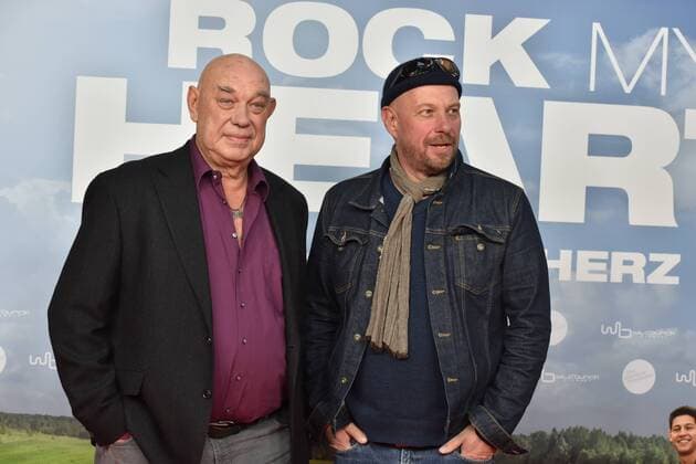 Actor Hans Martin Stier l r and Thomas Balou Martin posing on the red carpet at the premiere of the film Rock my Heart in Cologne Cinedom Kinostart 28 09 2017 on 20 09 2017 in Cologne