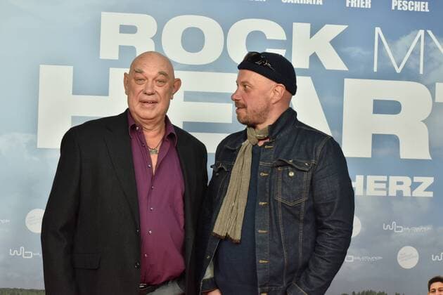 Actor Hans Martin Stier l r and Thomas Balou Martin posing on the red carpet at the premiere of the film Rock my Heart in Cologne Cinedom Kinostart 28 09 2017 on 20 09 2017 in Cologne