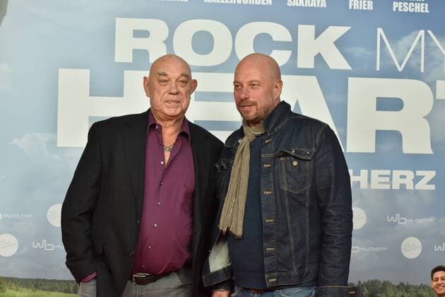 Actor Hans Martin Stier l r and Thomas Balou Martin posing on the red carpet at the premiere of the film Rock my Heart in Cologne Cinedom Kinostart 28 09 2017 on 20 09 2017 in Cologne