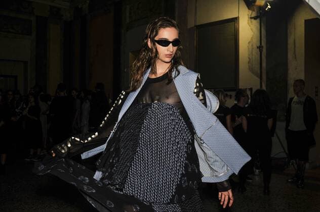Italy: Grinko backstage at MFW S S 2018 A model is seen backstage ahead of the Sergei Grinko show during Milan Fashion Week Spring summer2018  GaetanoxPiazzolla
