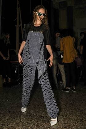 Italy: Grinko backstage at MFW S S 2018 A model is seen backstage ahead of the Sergei Grinko show during Milan Fashion Week Spring summer2018  GaetanoxPiazzolla