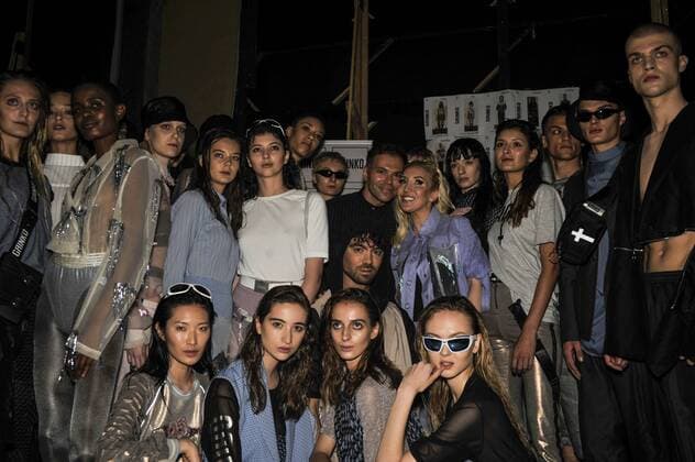 Italy: Grinko backstage at MFW S S 2018 Sergei Grinko after show with all models during Milan Fashion Week Spring summer2018  GaetanoxPiazzolla