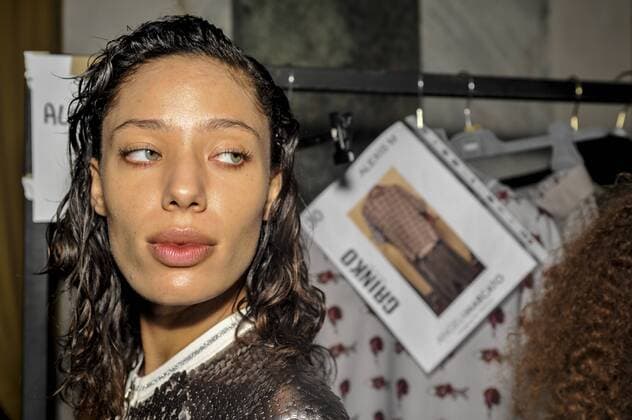 Italy: Grinko backstage at MFW S S 2018 A model is seen backstage ahead of the Sergei Grinko show during Milan Fashion Week Spring summer2018  GaetanoxPiazzolla