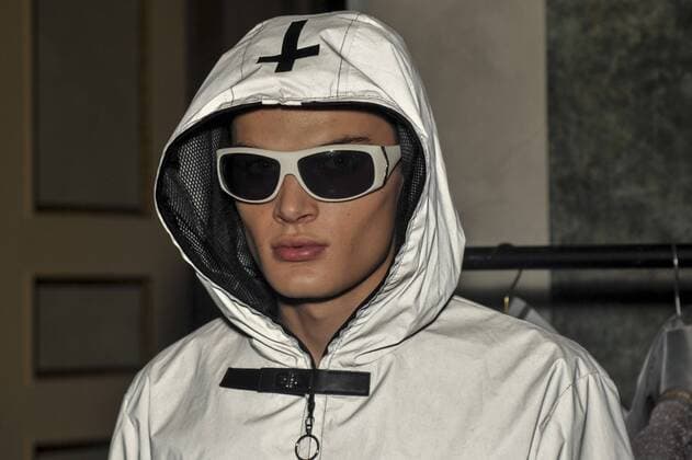 Italy: Grinko backstage at MFW S S 2018 A model is seen backstage ahead of the Sergei Grinko show during Milan Fashion Week Spring summer2018  GaetanoxPiazzolla