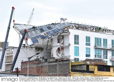 September 20, 2017 - Mexico City, Mexico, Mexico - View of buildings destroyed by a powerful quake in Mexico City on September 19, 2017. A devastating quake in Mexico on Tuesday have been registred 225 bodies without life. On September 20, 2017 in Mexico City, Mexico Mexico City Mexico  - ZUMAn230 20170920_zaa_n230_540 Copyright: xCarlosxTischlerx