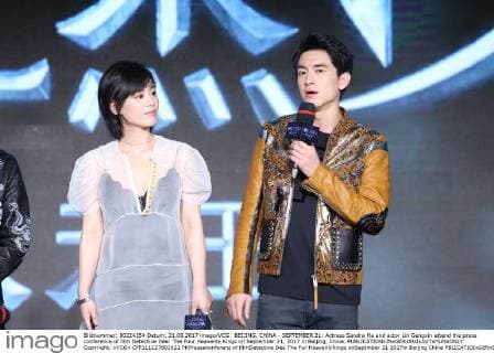 BEIJING, CHINA - SEPTEMBER 21: Actress Sandra Ma and actor Lin Gengxin attend the press conference of film Detective Dee: The Four Heavenly Kings on September 21, 2017 in Beijing, China.  Copyright: xVCGx CFP111127801621
