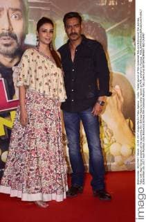 India: Trailer launch of film Golamaal Returns Bollywwod film actress Tabu with Ajay Devgn present at the upcoming film Golmaal Returns trailer launch at PVR, andheri in Mumbai.  AzharxKhan