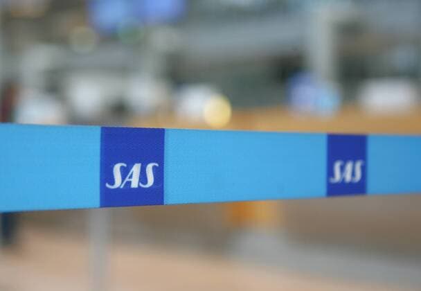 Logo der Airline SAS am Flughafen in Hamburg 23.09.2017