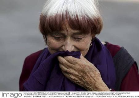 Belgian film director Agnes Varda poses before receiving the Donostia Award at San Sebastian International Film Festival held in San Sebastian, Spain, 24 September 2017. San Sebastian International Film Festival !ACHTUNG: NUR REDAKTIONELLE NUTZUNG!  Copyright: xJUANxHERREROx GRA130 20170924-636418561982410164