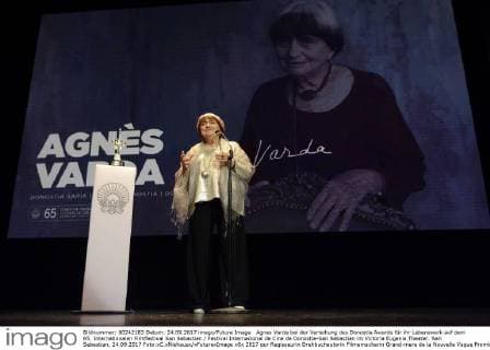 Agnes Varda bei der Verleihung des Donostia Awards für ihr Lebenswerk auf dem 65. Internationalen Filmfestival San Sebastian Festival Internacional de Cine de Donostia-San Sebastian im Victoria Eugenia Theater. San Sebastian, 24.09.2017 Foto:xC.xNiehausx xFuturexImage