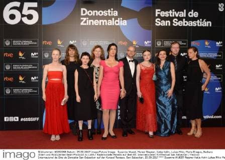 Susanne WUEST Riegner Katja Kolm Lukas Miko Mary Dragus Barbara Albert and Producers the photo call to Light Mademoiselle Paradis on the 65 International Film Festival San Sebastian Festival Nacional de Cine de Donostia San Sebastian on the Kursaal Terrace San Sebastian 25 09 2017 Foto:xC.xNiehausx xFuturexImage