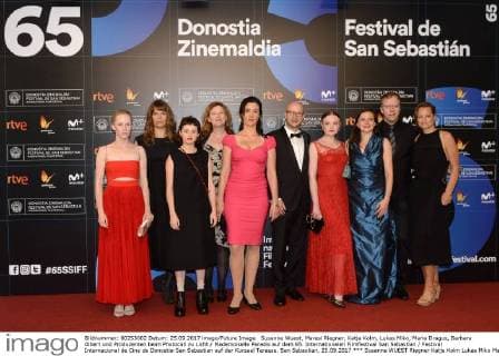 Susanne WUEST Riegner Katja Kolm Lukas Miko Mary Dragus Barbara Albert and Producers the photo call to Light Mademoiselle Paradis on the 65 International Film Festival San Sebastian Festival Nacional de Cine de Donostia San Sebastian on the Kursaal Terrace San Sebastian 25 09 2017 Foto:xC.xNiehausx xFuturexImage