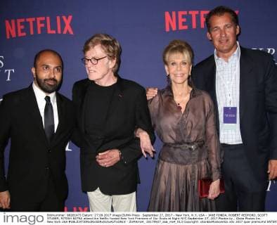 September 27, 2017 - New York, N.Y, USA - JANE FONDA, ROBERT REDFORD, SCOTT STUBER, RITESH BATRA attend the Netflix hosted New York Premiere of Our Souls at Night NYC.September 27, 2017.Photos by , Globe Photos Inc. New York USA - ZUMAms4_ 20170927_zaa_ms4_013 Copyright: xSoniaxMoskowitzx