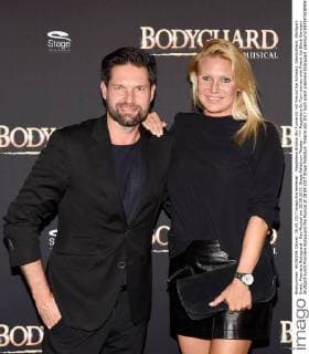 Magdalena Ex Turn woman with Friend Kai Black Germany Stuttgart Event Premiere Bodyguard the Musical at 28 09 2017 Stage Palladium Theatre