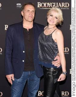 Tatyana Gessler SWR TV Presenter with Jost Germany Stuttgart Event Premiere Bodyguard the Musical at 28 09 2017 Stage Palladium Theatre