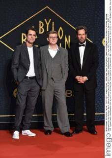 Tom Tykwer Henk Handloegten and Achim from Borries the Three Director at the Babylon Berlin Series Premiere at 28 09 2017 in Berlin Babylon Berlin Sky and ARD Series premiere in Berlin 2017