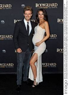 premire Bodyguard Joern Schlönvoigt and his Fiancee Hanna Weig during the Premiere the Musicals Bodyguard at 28 09 2017 in Stage Apollo Theatre Stuttgart