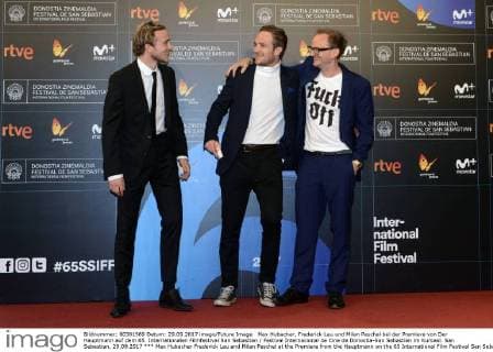 Max Hubacher Frederick Lau and Milan Peschel at the Premiere from the Hauptmann on the 65 International Film Festival San Sebastian Festival Nacional de Cine de Donostia San Sebastian in Kursaal San Sebastian 29 09 2017 Foto:xC.xNiehausx xFuturexImage