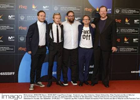 Frederick Lau Max Hubacher Robert Schwentke Milan Peschel and Bernd Hölscher at the Premiere from the Hauptmann on the 65 International Film Festival San Sebastian Festival Nacional de Cine de Donostia San Sebastian in Kursaal San Sebastian 29 09 2017 Foto:xC.xNiehausx xFuturexImage
