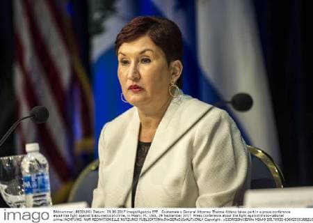 Guatemala s General Attorney Thelma Aldana takes part in a press conference about the fight against trans-national crime, in Miami, FL, USA, 29 September 2017. Press conference about the fight against trans-national crime !ACHTUNG: NUR REDAKTIONELLE NUTZUNG!  Copyright: xGIORGIOxVIERAx MIA49 20170930-636423301682101178