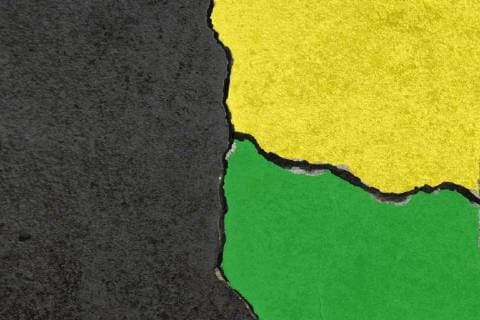 Symbol image Jamaica Coalition in the next Legislature Masonry in National colours Jamaica a with Cracks