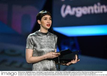 SOFÃA GALA CASTIGLIONE receives the Silver Shell Concha de Plata award for best actress for her film Alanis at the Kursaal Palace during the 65nd San Sebastian International Film Festival closing ceremony on September 30 2016 in San Sebastian Spain Cordon Press  JosexIgnacioxUnanue 65 Festival Internacional de Cine de San Sebastian