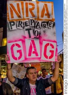 US: NYC ?responds? ?to? ?the? ?Las? ?Vegas? ?massacre Gays Against Guns organized a rally and march from Union Square Park to Times Square on October 2, 2017; in response to? ?the? ?Las? ?Vegas? ?massacre, hundreds marched raising their voices to declare that gun violence is an epidemic, gun violence is a public health crisis, gun violence is curable and it is not acceptable that americans are getting slaughtered as a result of gun violence.  ErikxMcGregor