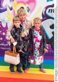 Roswitha Schreiner with theirs Children Lorenzo and Luna Premiere My Little Pony in Cinema at Zoo Palace in Berlin at 03 10 2017 Premiere My Little Pony