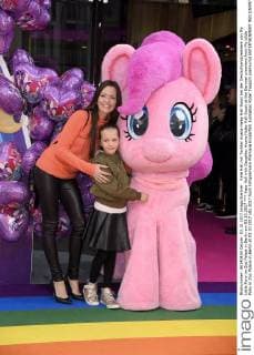 Kate Hall with Daughter Ayana Haley Hall Soost at the German premiere from My Little Pony in Zoo Palace in Berlin at 03 10 2017