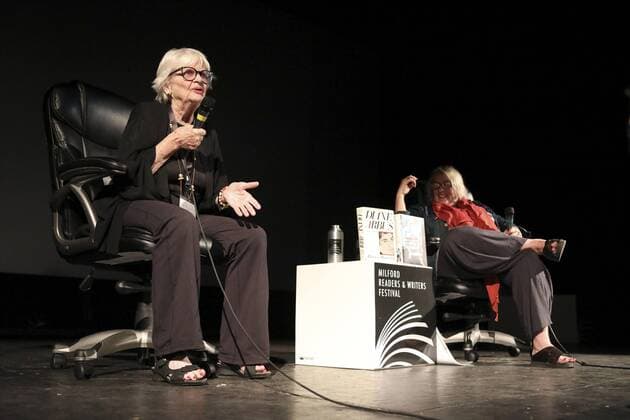 September 16, 2017 - Patricia Bosworth Milford Readers and Writers Festival moderator Martha Frankel - ZUMAk135 20170916_zap_k135_007 Copyright: xJoAnnexKalishx