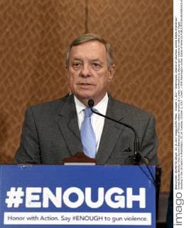 October 3, 2017 - Washington, District of Columbia, United States of America - United States Senator Dick Durbin (Democrat of Illinois) makes remarks at a press conference to discuss gun violence in wake of Las Vegas shooting in the US Capitol in Washington, DC on Tuesday, October 3, 2017. .Credit: CNP Washington United States of America - ZUMAs152 20171003_zaa_s152_057 Copyright: xRonxSachsx