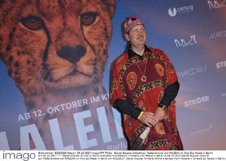 Daniel Stocker Arrival to World premiere from Maleika in Cinema Zoo Palace in Berlin at 04 10 2017