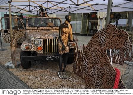 Jeep with Dolls specially in Leopard look before the Cinema Sponsored by Marc Cain to World premiere from Maleika in Cinema Zoo Palace in Berlin at 04 10 2017