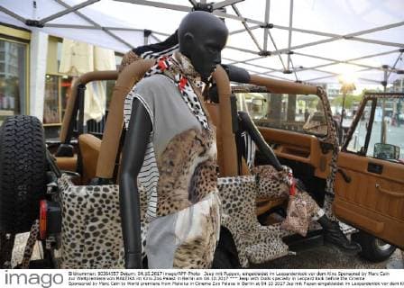 Jeep with Dolls specially in Leopard look before the Cinema Sponsored by Marc Cain to World premiere from Maleika in Cinema Zoo Palace in Berlin at 04 10 2017