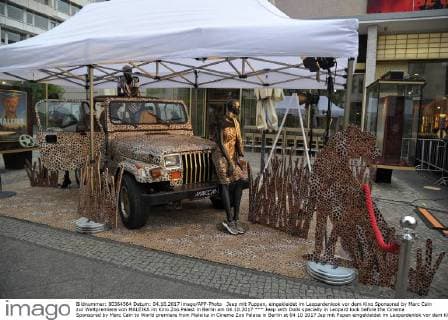 Jeep with Dolls specially in Leopard look before the Cinema Sponsored by Marc Cain to World premiere from Maleika in Cinema Zoo Palace in Berlin at 04 10 2017