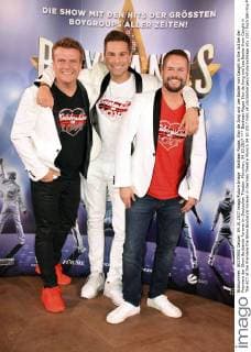Bastiaan Ragas Eloy de Jong and Lee Baxter from Caught in The ACT at the Premiere the Show Boybands Forever in German Theatre Munich 04 10 2017 Foto:xP.xSchönbergerx xFuturexImage