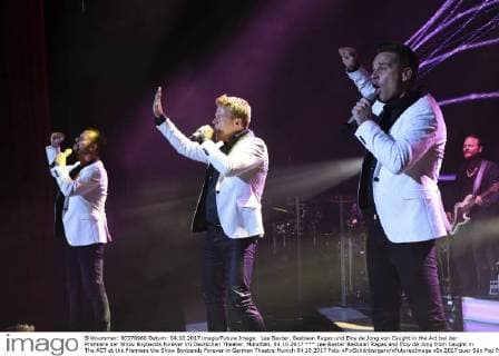 Lee Baxter Bastiaan Ragas and Eloy de Jong from Caught in The ACT at the Premiere the Show Boybands Forever in German Theatre Munich 04 10 2017 Foto:xP.xSchönbergerx xFuturexImage