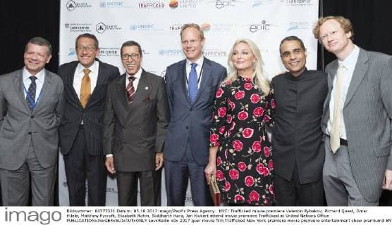 NYC: Trafficked movie premiere Valentin Rybakov, Richard Quest, Omar Hilale, Matthew Rycroft, Elizabeth Rohm, Siddharth Kara, Jan Kickert attend movie premiere Trafficked at United Nations Office  LevxRadin