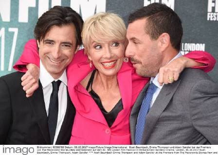 Noah Baumbach Emma Thompson and Adam Sandler at the Premiere from The Meyerowitz Stories New and Selected on the 61 BFI London Film Festival in Embankment Gardens Cinema London 06 10 2017 Noah Baumbach Emma Thompson Adam Sandler  Foto:xS.xVasx xFuturexImage