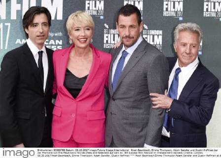 Noah Baumbach Emma Thompson Adam Sandler and Dustin Hoffman at the Premiere from The Meyerowitz Stories New and Selected on the 61 BFI London Film Festival in Embankment Gardens Cinema London 06 10 2017 Noah Baumbach Emma Thompson Adam Sandler Dustin Hoffman  Foto:xS.xVasx xFuturexImage