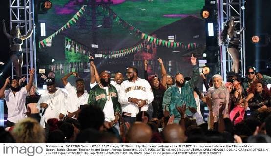 Hip Hop talent perform at he 2017 BET Hip Hop award show at the Fillmore Miami Beach, Jackie Gleason Theater, Miami Beach, Florida, October 6, 2017.  MIA20171006142 GARYxIxROTHSTEIN
