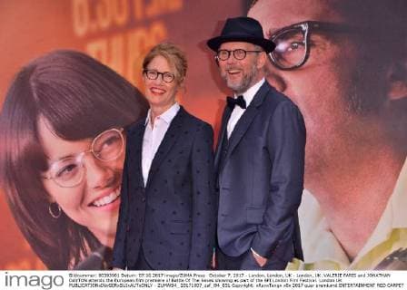 October 7, 2017 - London, London, UK - London, UK. VALERIE FARIS and JONATHAN DAYTON attends the European film premiere of Battle Of The Sexes showing as part of the BFI London Film Festival. London UK  - ZUMAl94_ 20171007_zaf_l94_031 Copyright: xRayxTangx